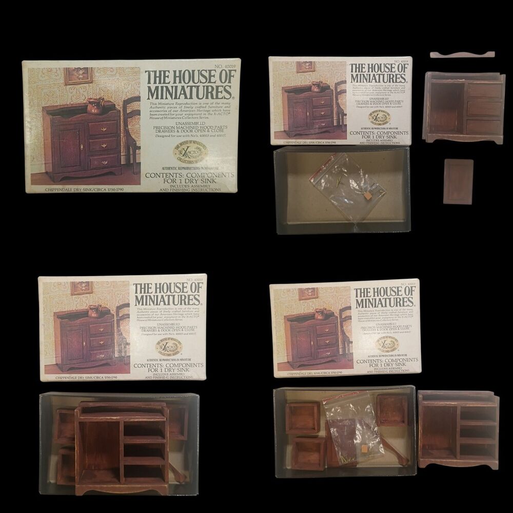 Vintage The House of Miniatures #40019 1750-1790 Chippendale Dry Sink Dollhouse